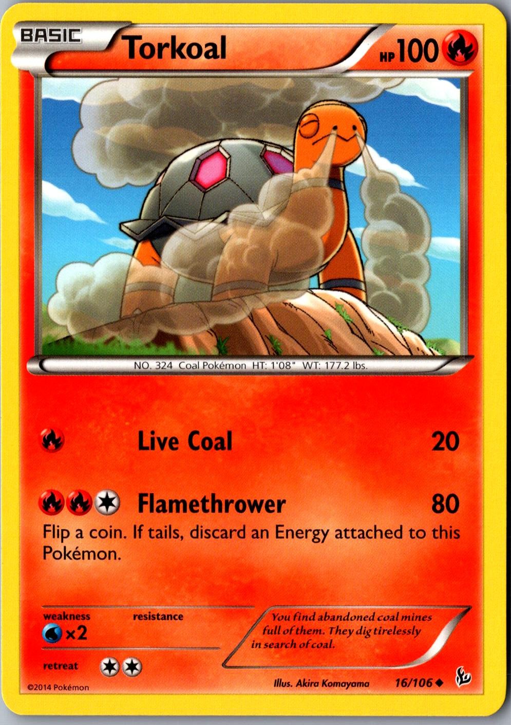 Torkoal 16/106 Uncommon XY Flashfire LP Pokemon Card
