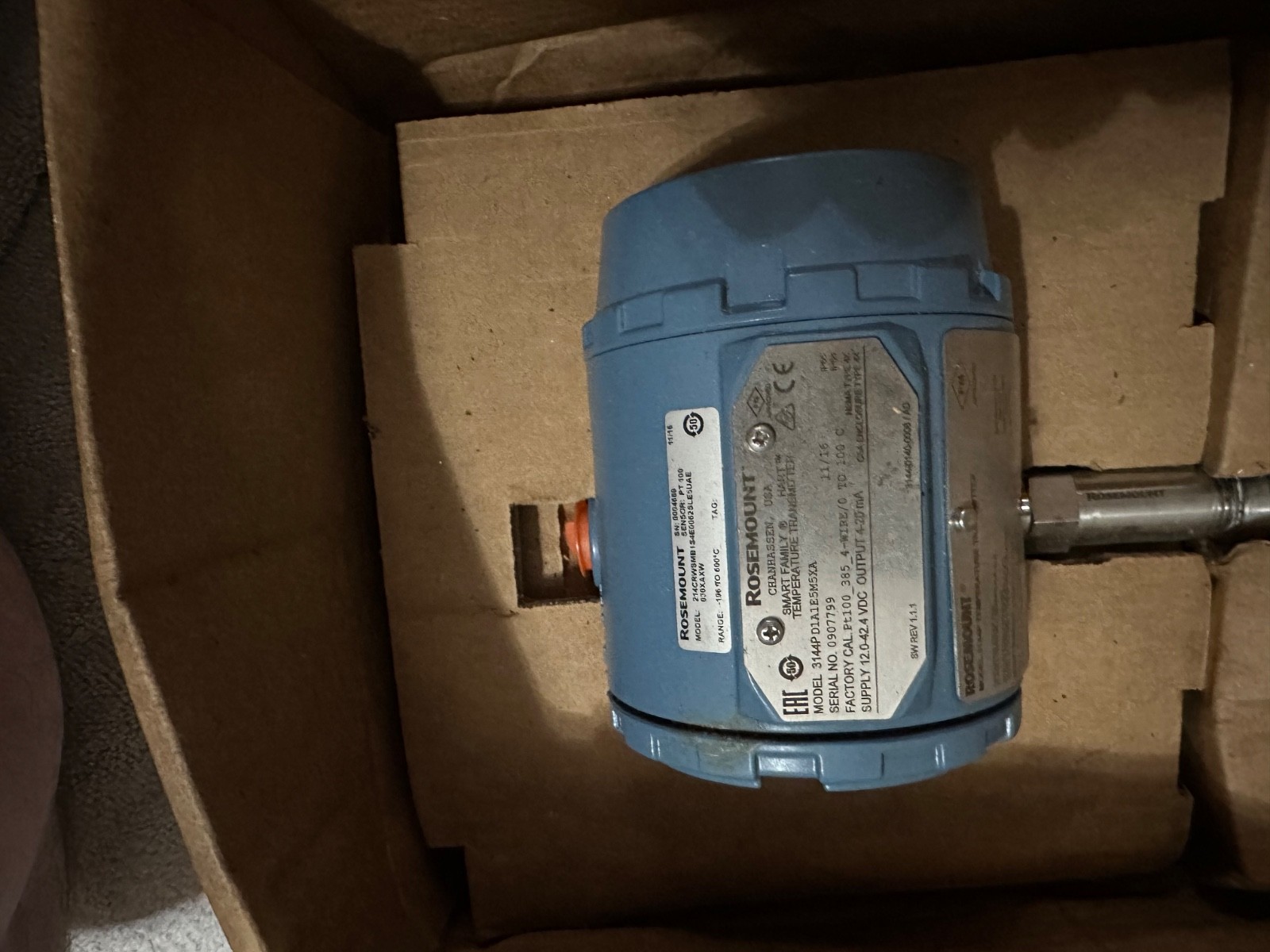 Rosemount (Model# 3144P) Temperature Transmitter with RTD probe