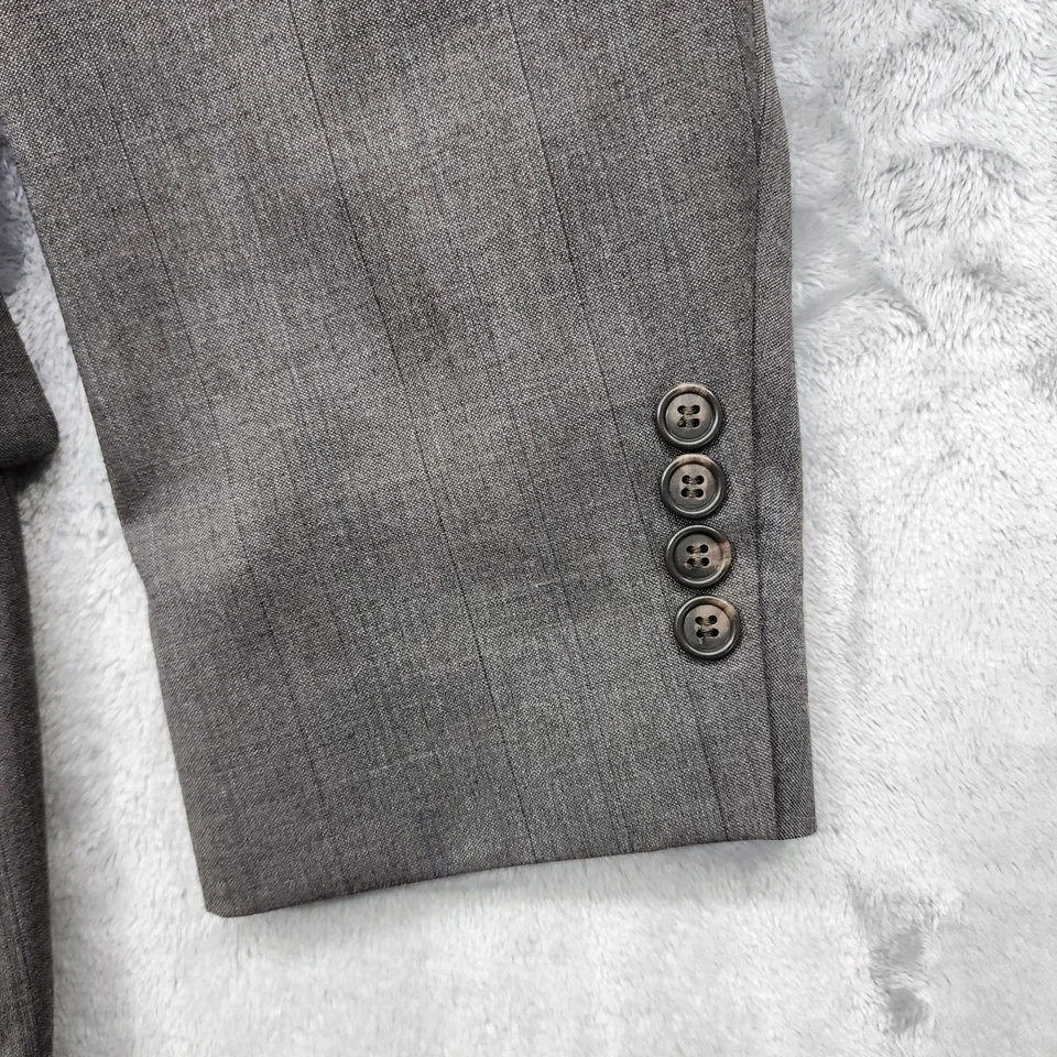 Traje de 2 piezas Stanley Blacker para hombre 40R W34 L30 gris 2 botones tweed plisado pantalones Foto 4 de 4