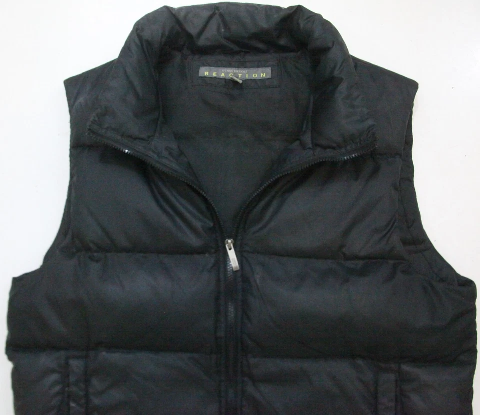 Chaleco acolchado Kenneth Cole Reaction Down Mans negro para hombre talla grande cremallera completa CC6 Foto 2 de 4