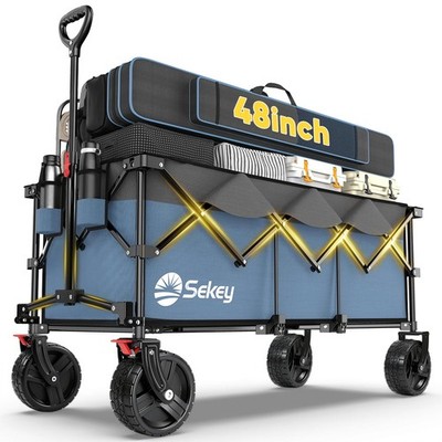 New Sekey 48''L Collapsible Foldable Extended Wagon with 660lbs Weight Capacity