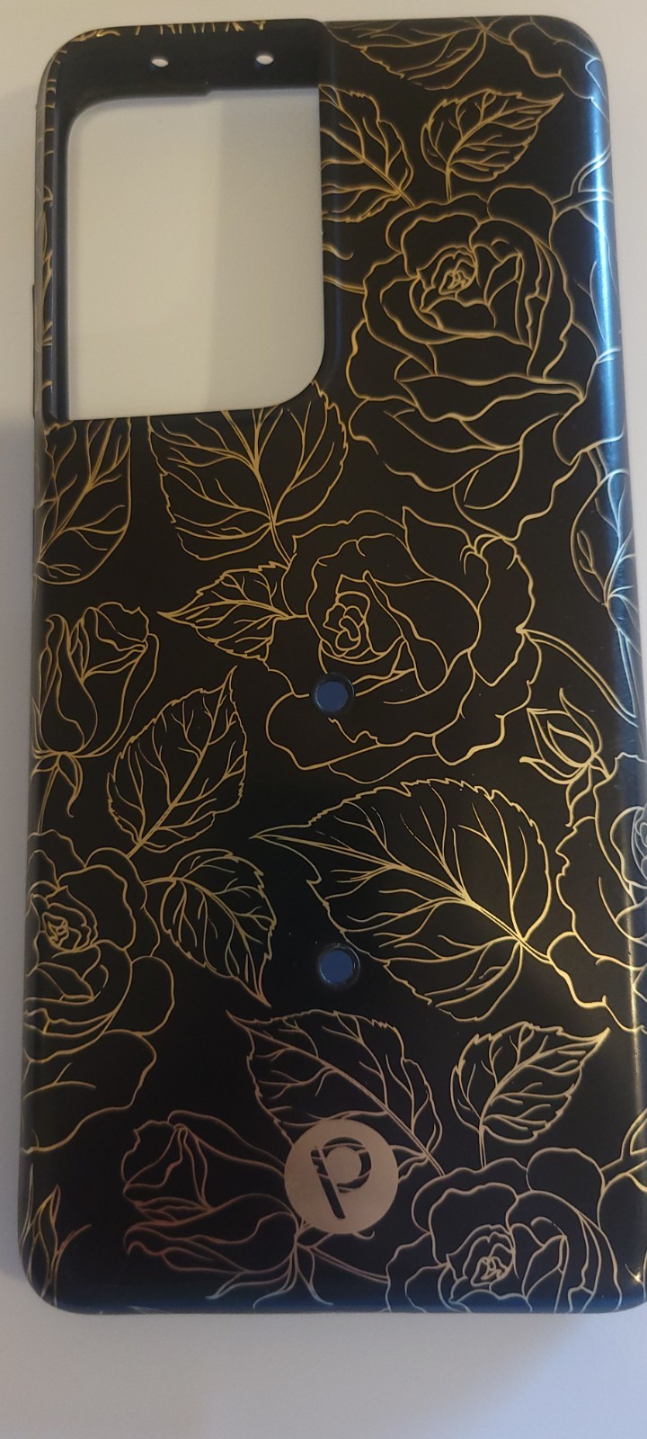 LOOPY Case Samsung Galaxy S21 ULTRA Black w/ Gold Metallic Roses + 1 New Loop