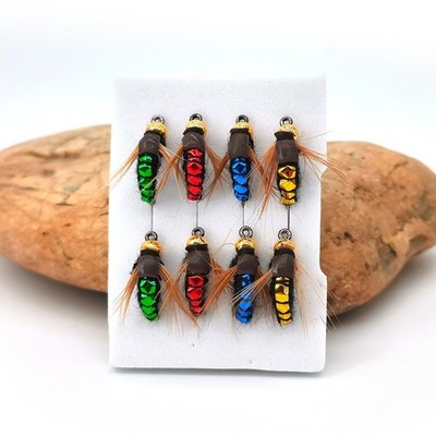 Fliegenköder 8 Stück für Barsch Forelle kompakt 4,2 cm Easy Casting Design