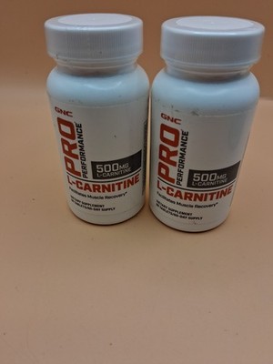 GNC Pro performance L Carnitine 500mg 60 Tablets Ea. Lot Of 2 Exp 6/2026