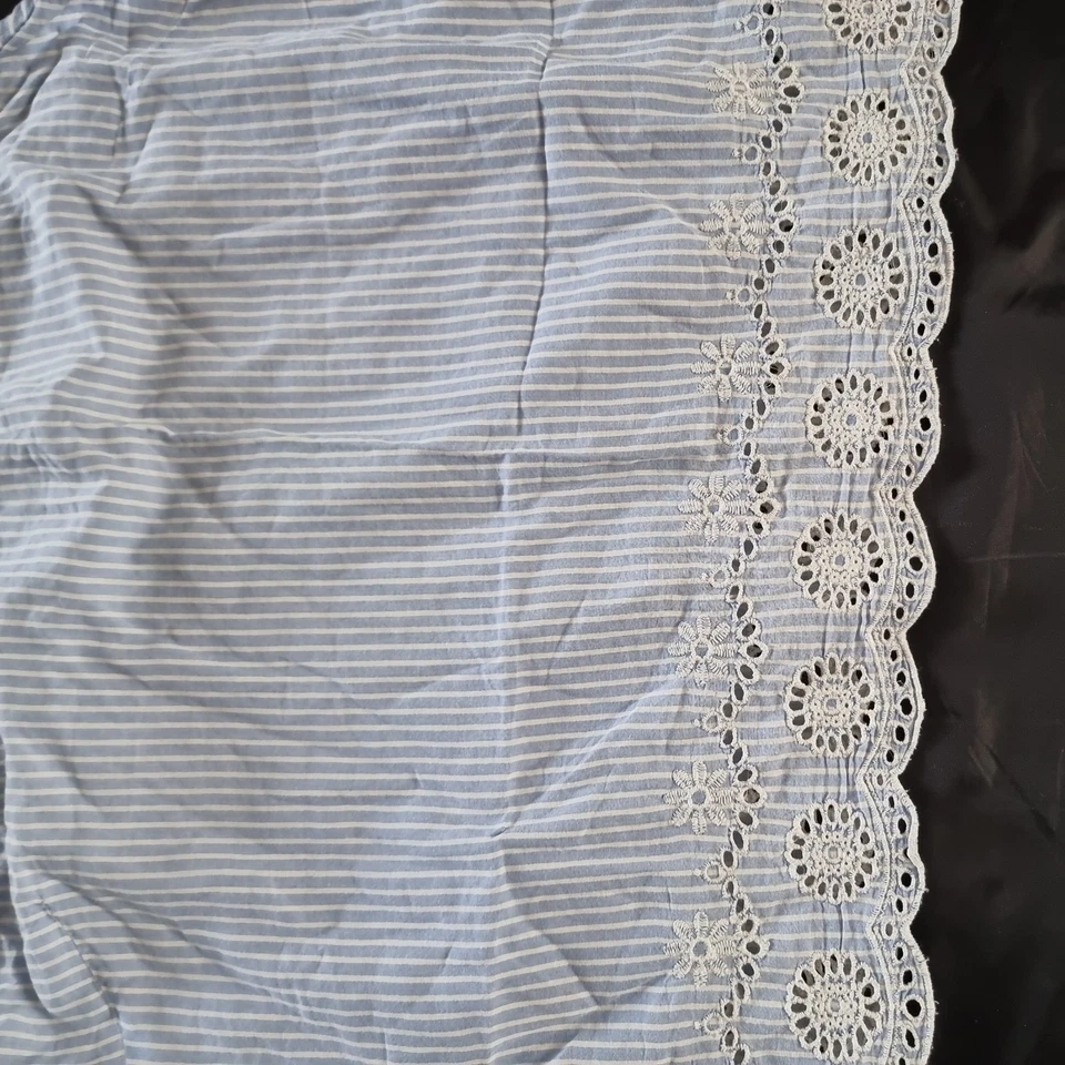 Peacocks Womens Blue Cotton Blend Striped Top Tank Size 6-8 - Image 2 of 3