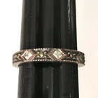 Vintage Ring MARKED 925 STERLING SILVER Size 6 Marcasite Band Jewelry lot y