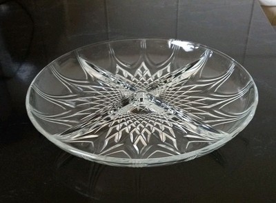 2 x Große Glas Party Platte 4 Abschnitte Servier Knabbereien Schale 9,5'' (B7)