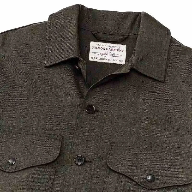 Filson Forestry Cloth Cruiser Jacket Forest Green Heather Wool Archival Reissue - Image 4 of 4