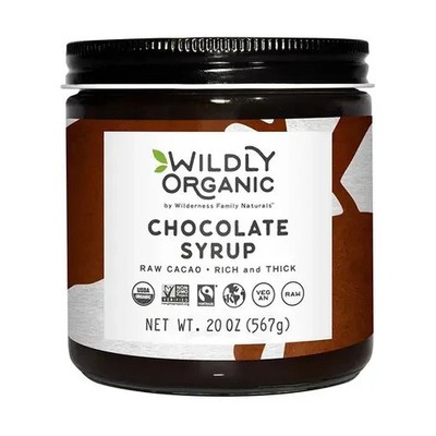 20 oz. Glass Jar Wildly Organic Vegan Chocolate Syrup Organic Sauce 9/11/27