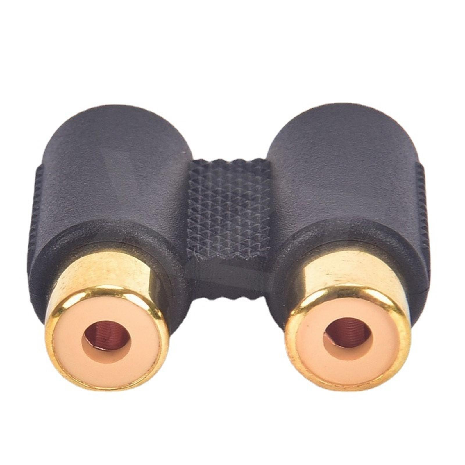 2 Pcs 2 RCA Female to Female Coupler Audio Adapter Connector Cable Joiner Gold