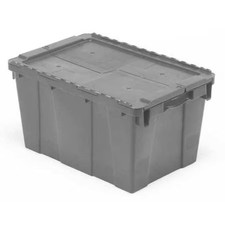Orbis Fp19 Gray Attached Lid Container, 14.21 Gal Volume Cap., 23 1/2 In L, 15