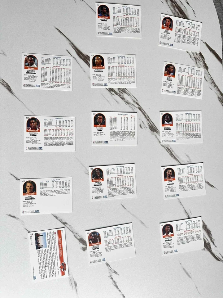 Lote de tarjetas de baloncesto 1992-93 NBA Hoops New York Knicks (14 tarjetas) Foto 3 de 4