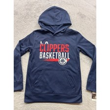 NBA LA Clippers Basketball Performance Hoodie Navy Blue Sweatshirt Youth Size M