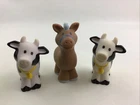 Fisher Price Little People White & Black Cow Brown HorseFarm 1995 Animal Vintage