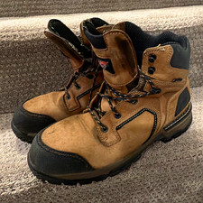 Red Wing Shoes Brown & Black Lace-Up Work Boots with Rubber Toe Cap size 11