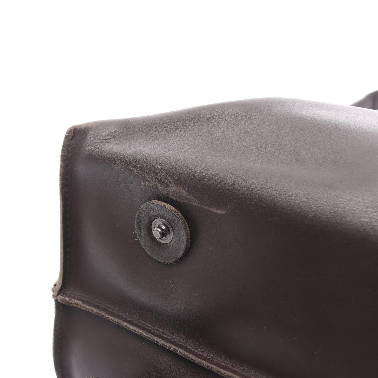 BOTTEGA VENETA Intrecciato messenger Shoulder Bag leather Brown Used mens BV image 7