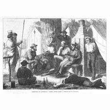 Christmas in Australia - Home Sweet Home - Antique Print 1870