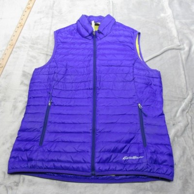 Eddie Bauer Down Vest Womens Medium Cobalt 700 Fill Zip Lightweight Packable