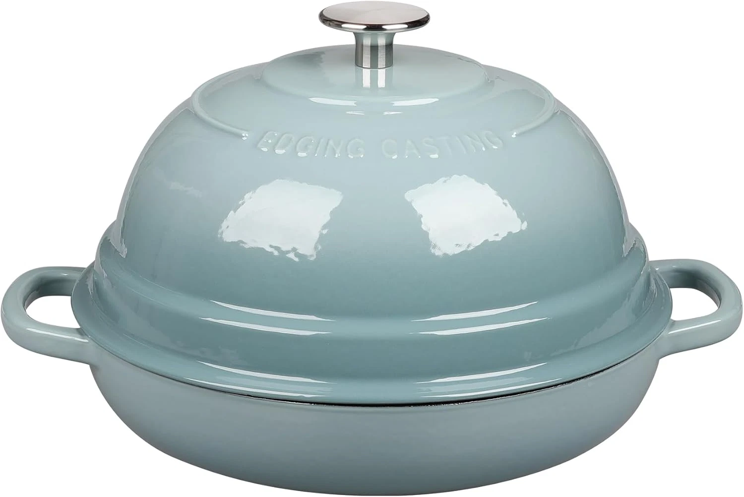 6Qt Enameled Cast Iron Dutch Oven for Perfect Sourdough Bread Baking, Seasalt