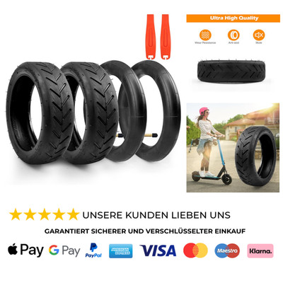 2x E Scooter Reifen Set mit Schlauch 8 1/2 x2,  Abriebfest & Rutschfest 8,5 Zoll