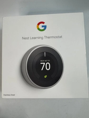Google Nest 3rd Gen Smart Learning Thermostat - Stainless Steel (T3007ES)