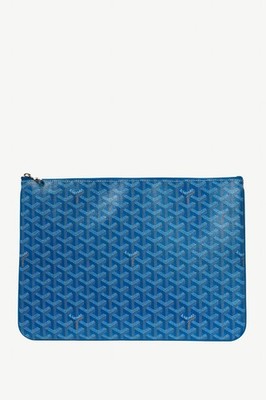 PRISTINE! Goyard Senat MGM Sky Blue Goyardine Canvas Pochette