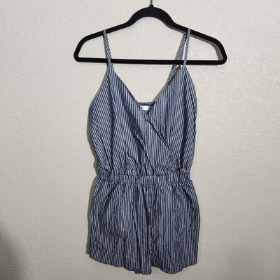 Active USA Romper Womens Small Striped Spaghetti Strap Summer Playsuit Jumpsuit