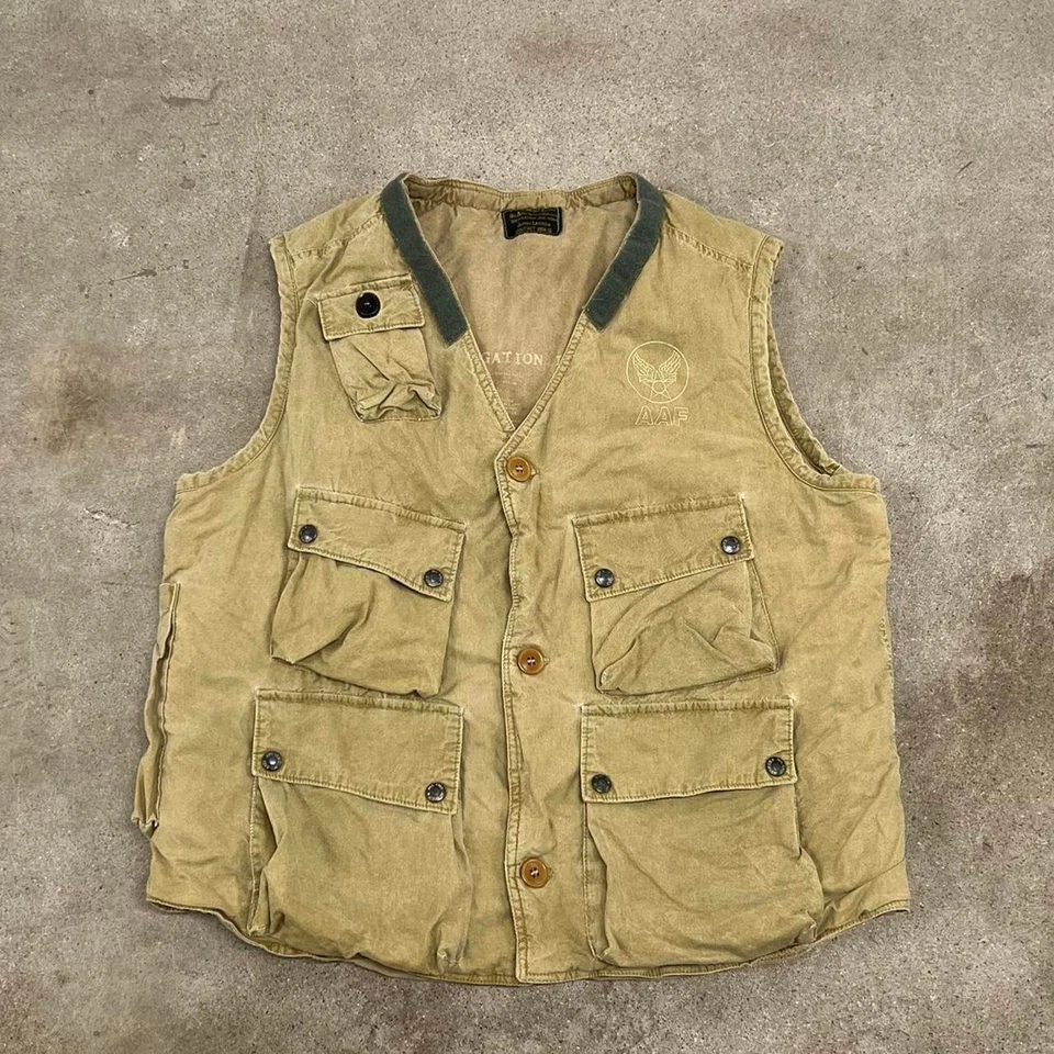 Vintage 80s 90s retro military Avirex flight vest size L Made In Usa - Image 2 of 4