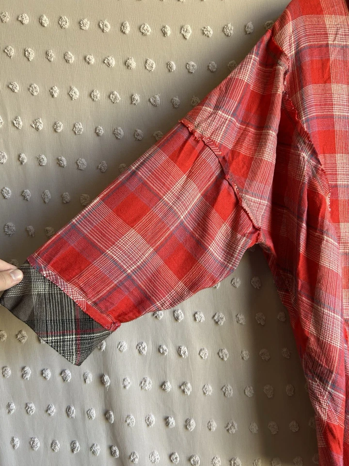 Camisa de dormir Free People Fallin’ for flanela xadrez tamanho XS vermelha - Imagem 3 de 4