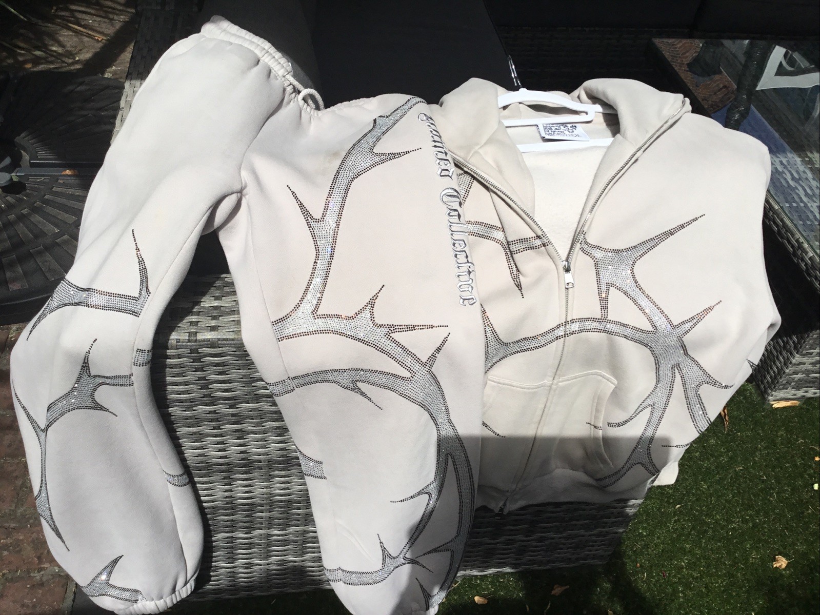 NAMED COLLECTIVE THORN TRACKSUIT BEIGE/VGC  x/s top /small bottoms read listing. image 2
