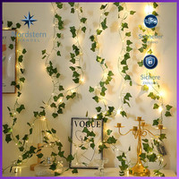 LED Lichterkette Efeu KüNstlich 2M Mit 20 Led-Lichtern FüR Dekoration