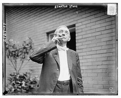 Photo:William Joel Stone,1848-1918,US Senator from Missouri,smoking cigar
