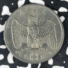 1936-R Italy 1 Lira Lot#JM1091 High Grade! Beautiful! Scarce!