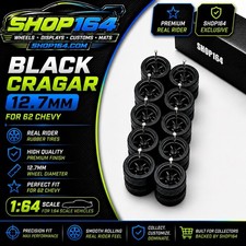 164 Replacement Wheels For Hw 62 Chevy W Rubber Tire Cragar 5 Pack Blk 12.7mm