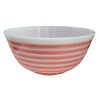 Vintage Mid-Century PYREX Pink Striped Bowl 403 RARE