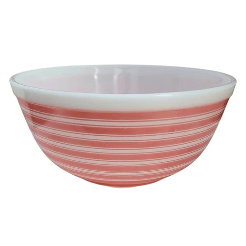 Vintage Mid-Century PYREX Pink Striped Bowl 403 RARE