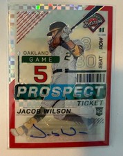 2024 Panini Prospect #166 Jacob Wilson Red Power Holo Ticket Signature RC 66/80