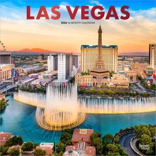 BrownTrout,  Las Vegas 2026 Wall Calendar, 12'' X 12'', 16-Month Calendar with S