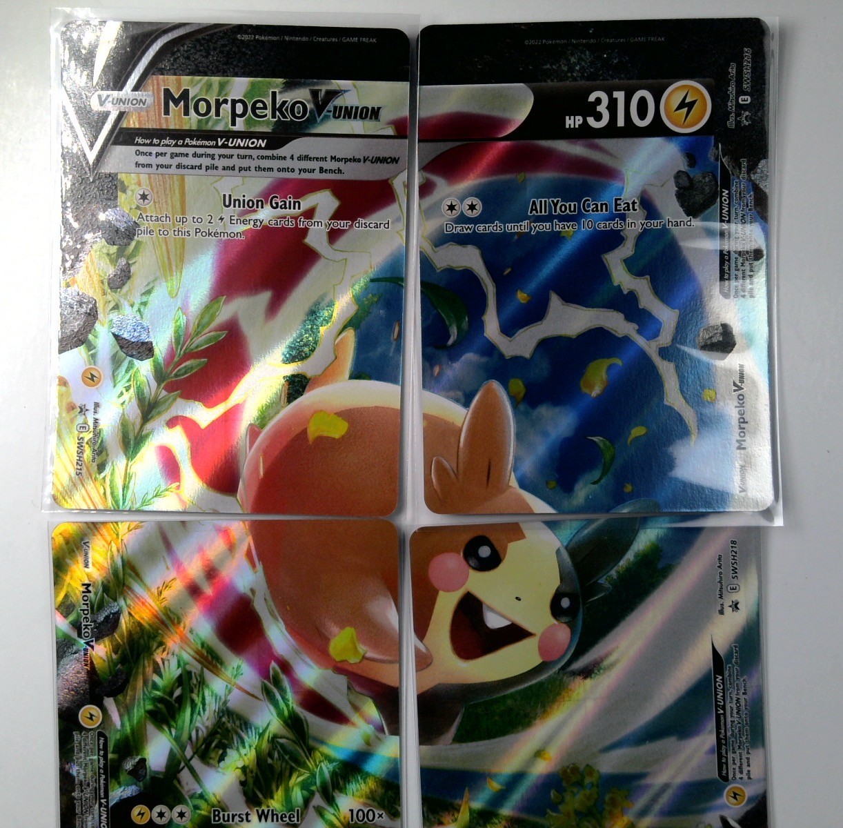 Morpeko V-Union SWSH215-218 NM - Black Star Promo - Complete Set