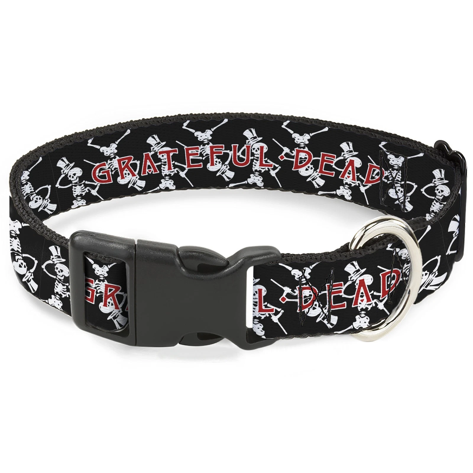 Plastic Clip Collar GRATEFUL DEAD Dancing Skeletons and Text Black/W (US IMPORT)