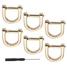 6 Pcs 3/8" D-Rings Screw in Shackle Horseshoe U Shape D Ring Light Gold