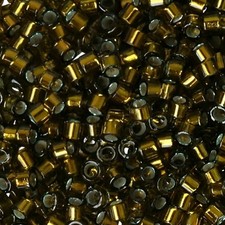 DB0604 Miyuki Delica Seed Beads Size 11/0 Silver Lined Golden Olive 7.2GM