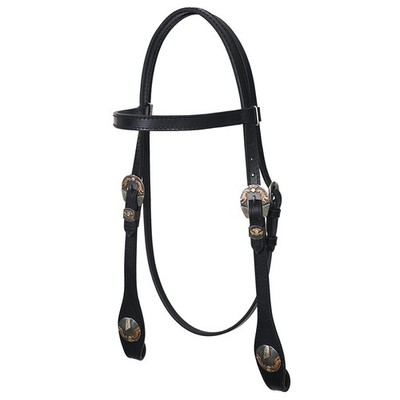 HS Hilason Western Horse Genuine Leather Headstall Bridle Engraved GS Concho
