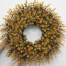 26Inch Fall Boxwood Wreath for Front Door Outdoor Decoration-Orange