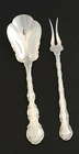 Gorham Strasbourg Sterling Silver Sugar Shell Spoon & Pickle / Olive Fork - 59g