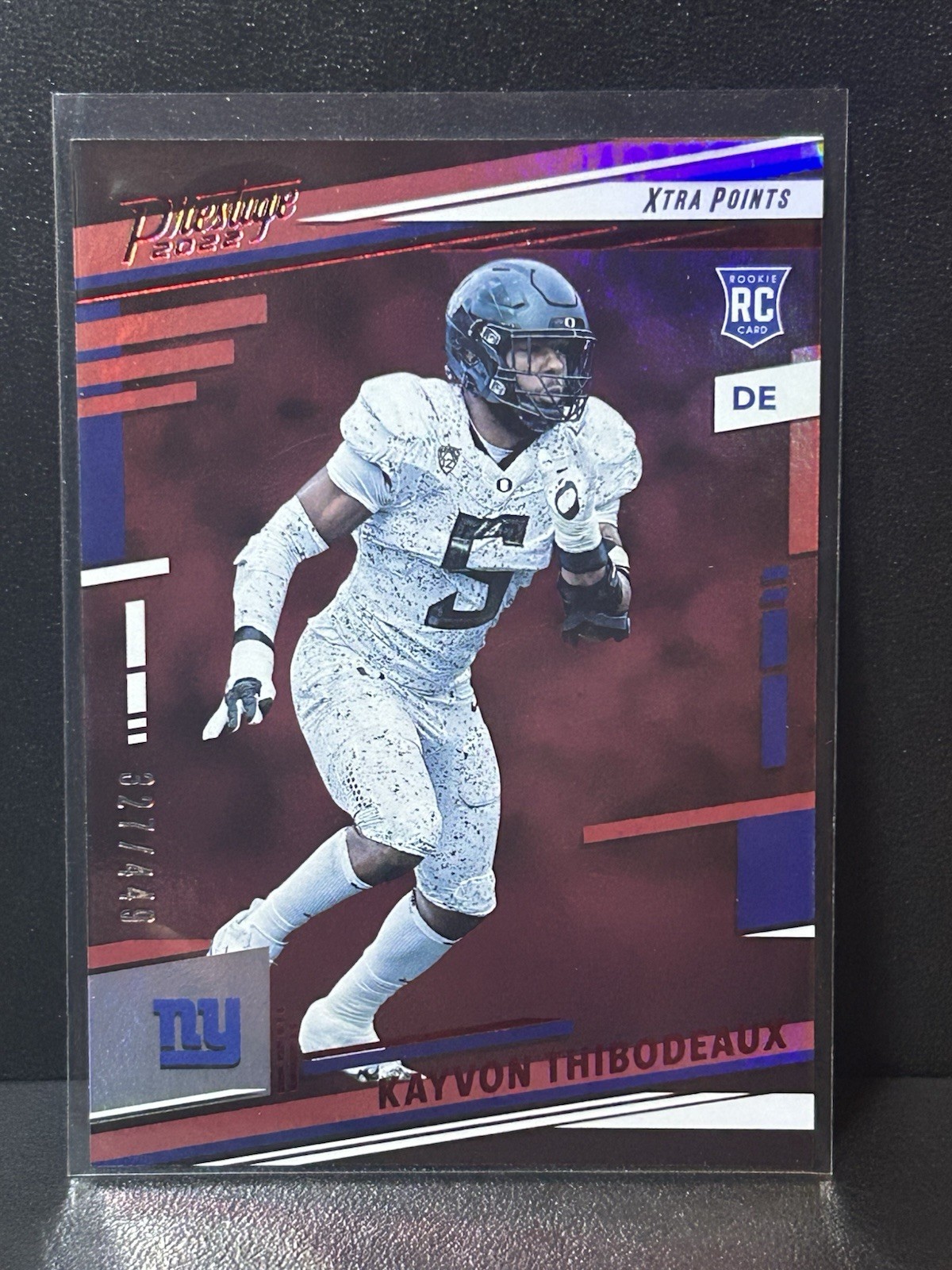 Panini 2022 Prestige Kayvon Thibodeaux #311 Xtra Points Red Rookie Giants /449
