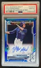 2021 Bowman Draft Kyle Manzardo Chrome Auto 1st Blue Refractor #130/150 PSA 10
