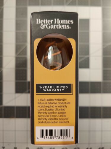 New Vintage Amber Glass Bulbs – 4-Pack LED B10 Candelabra Base 40 Watt Equivalen - Picture 4 of 7