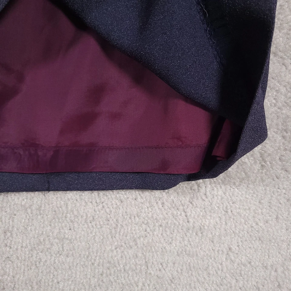 Vtg Tahari Pencil A-Line Skirt Women's 6 Blue Solid Back Slit Zip Lined USA Made - Image 4 of 4