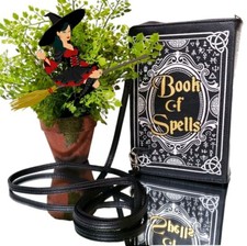Book of Spells Crossbody Purse Halloween Handbag Goth Witch Prop Wicca